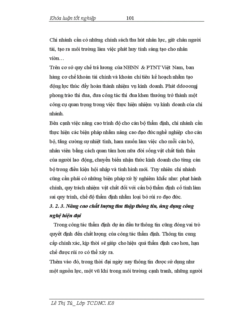 image for page Một số giải pháp và kiến nghị nhằm nâng cao chất lượng thẩm định dự án đầu tư tại chi nhánh NHNN & PTNT Láng Hạ