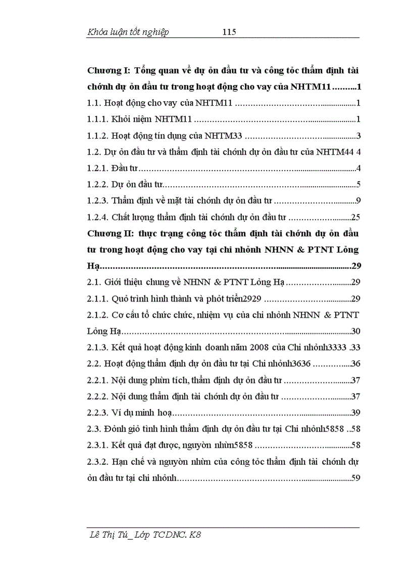 image for page Một số giải pháp và kiến nghị nhằm nâng cao chất lượng thẩm định dự án đầu tư tại chi nhánh NHNN & PTNT Láng Hạ