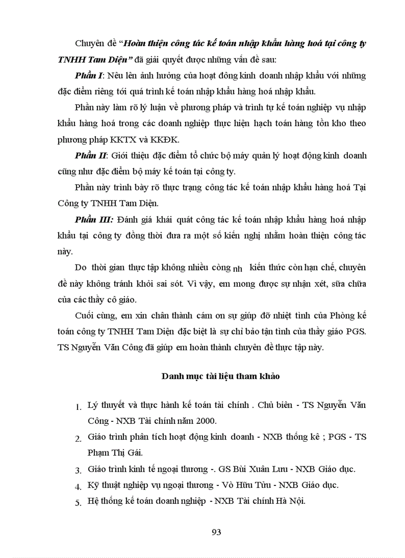 image for page Hoàn thiên công tác kế toán nhập khẩu hàng hoá tại Công ty TNHH Tam Diện (Tritagon Co.,Ltd,)