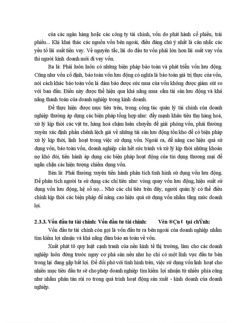 image for page Vốn kinh doanh và những biện pháp nâng cao hiệu quả sử dụng vốn kinh doanh ở xí nghiệp in trực thuộc NXB Lao động xã hội.