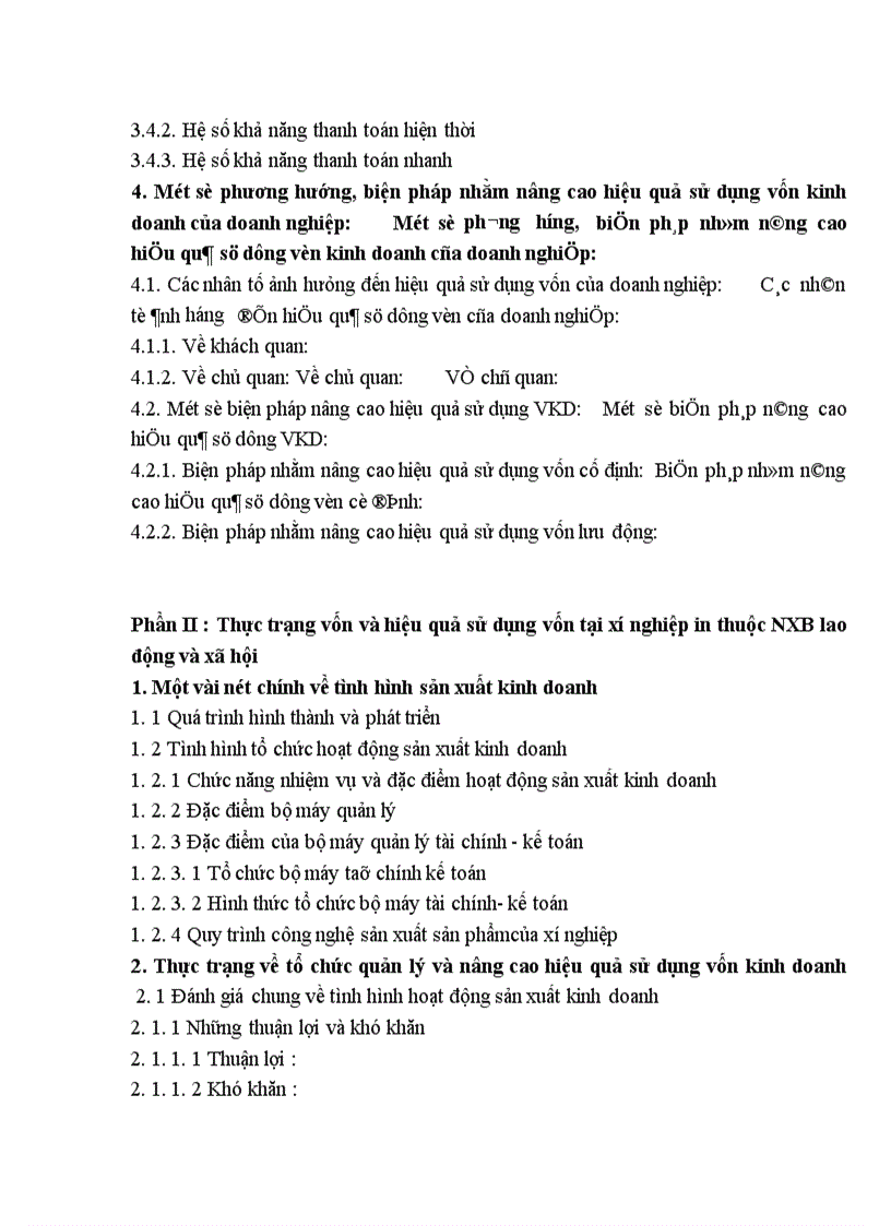 image for page Vốn kinh doanh và những biện pháp nâng cao hiệu quả sử dụng vốn kinh doanh ở xí nghiệp in trực thuộc NXB Lao động xã hội.