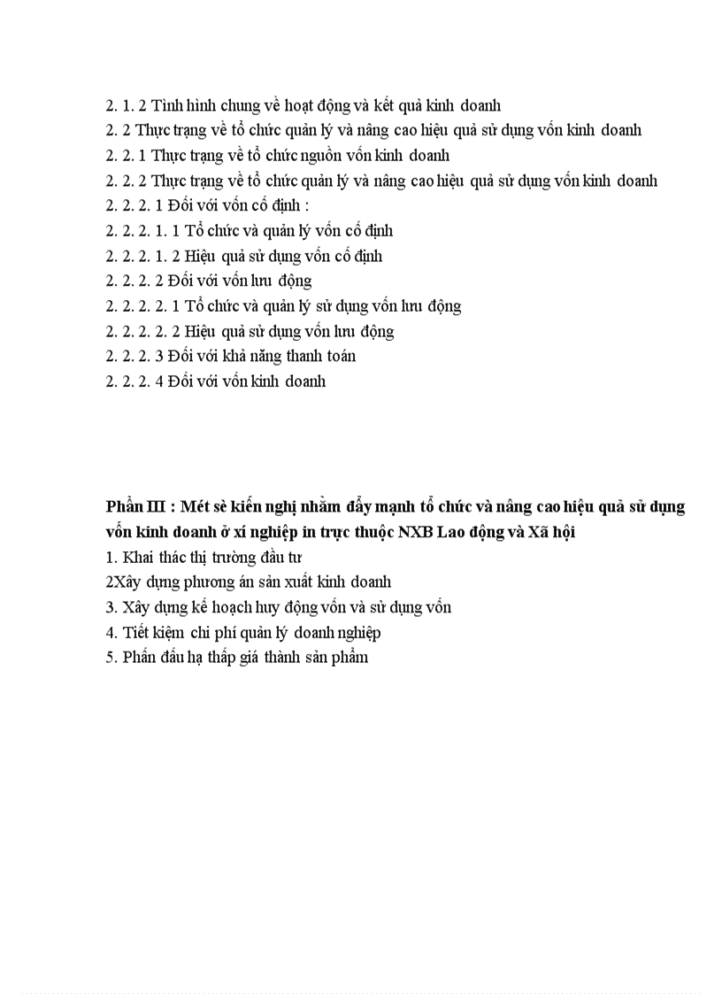image for page Vốn kinh doanh và những biện pháp nâng cao hiệu quả sử dụng vốn kinh doanh ở xí nghiệp in trực thuộc NXB Lao động xã hội.