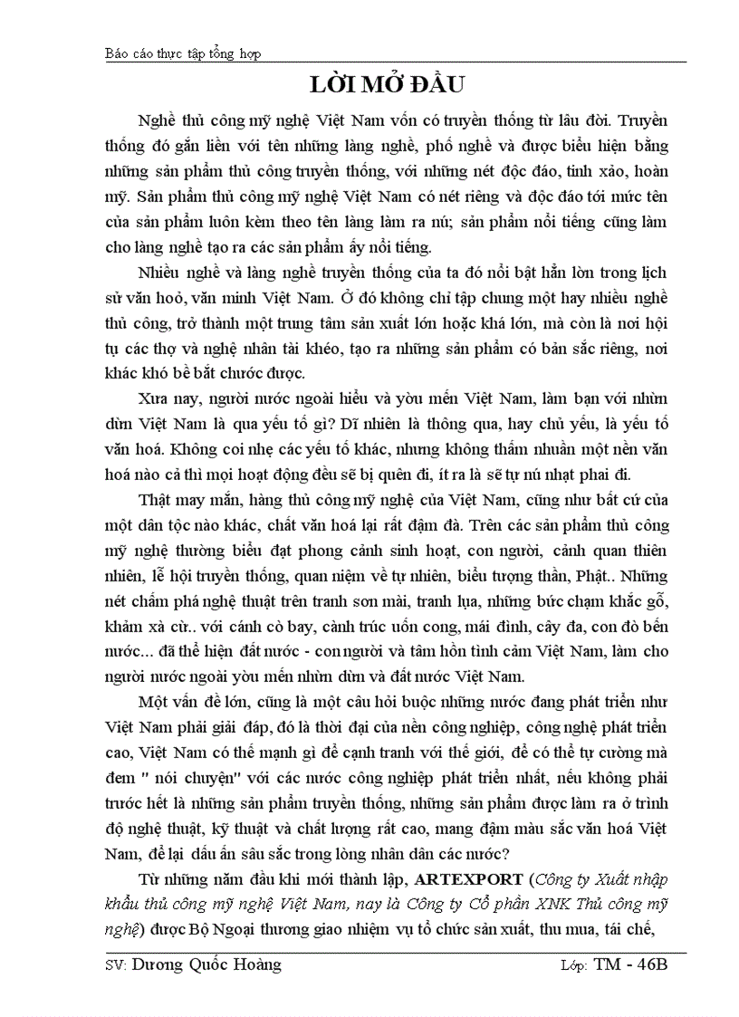 image for page Biện pháp và phương hướng thúc đẩy xuất khẩu hàng Thủ công mỹ nghệ ở Công ty ArtExport.