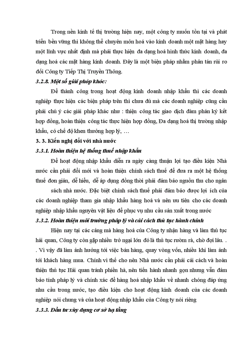 image for page Hoạt động nhập khẩu của Công ty Tiếp Thị Truyền Thông. Thực trạng và giải pháp
