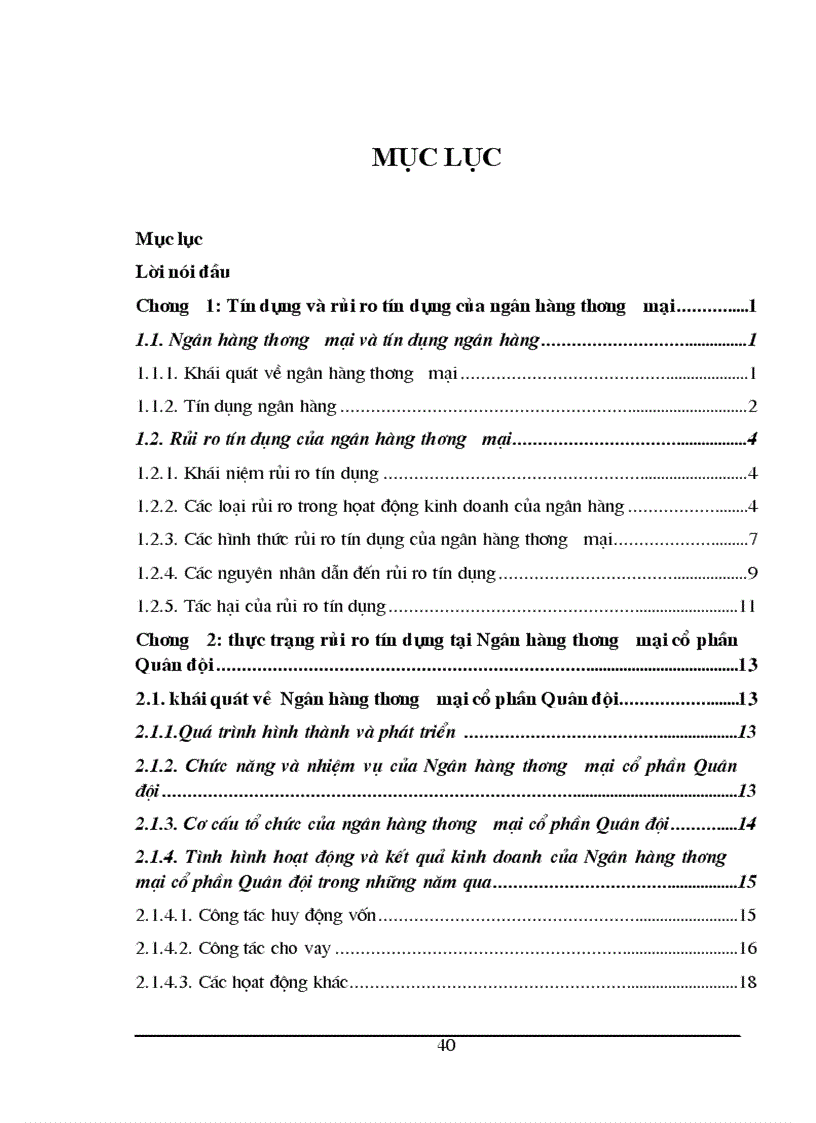 image for page Mét số giải pháp nhằm phòng ngừa và hạn chế rủi ro tín dụng tại Ngân hàng thương mại cổ phần Quân đội