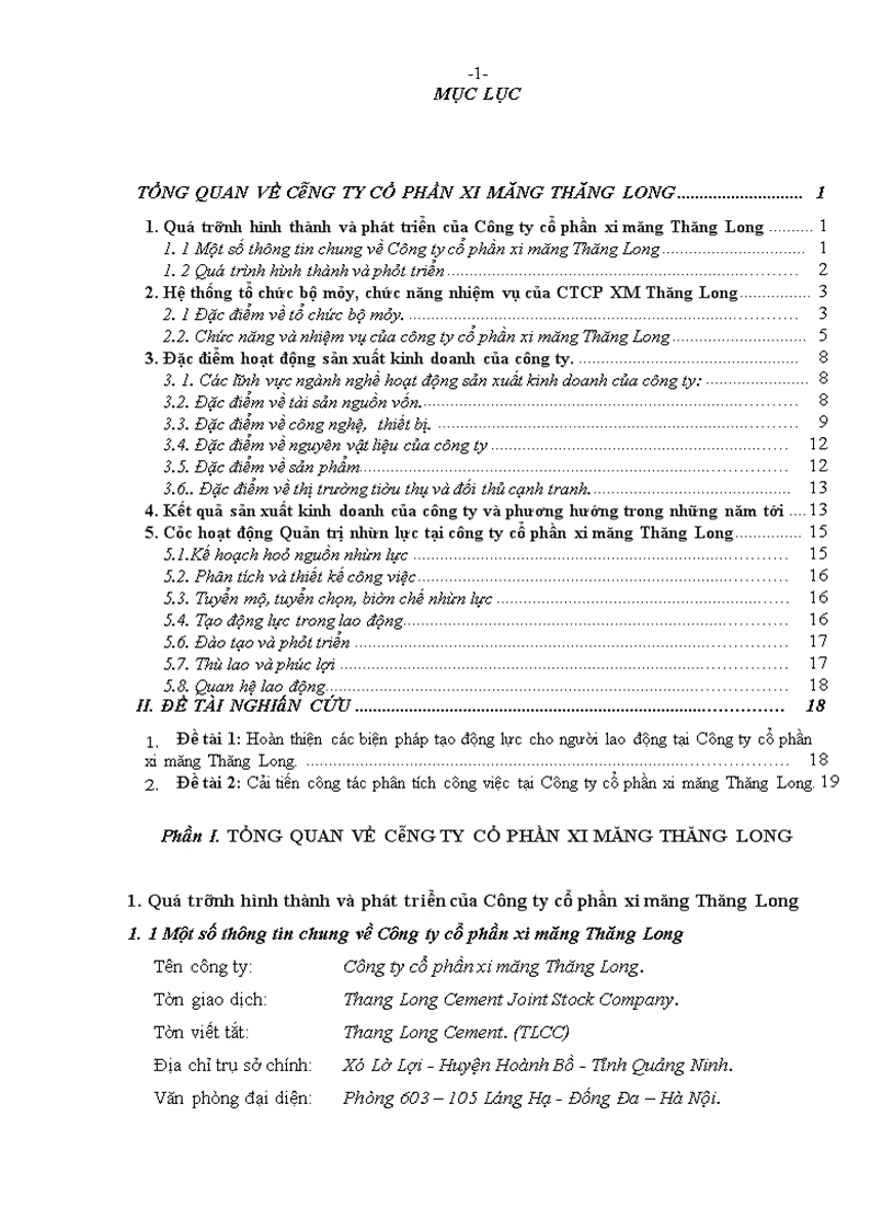 image for page Cải tiến công tác phân tích công việc tại Công ty cổ phần xi măng Thăng Long