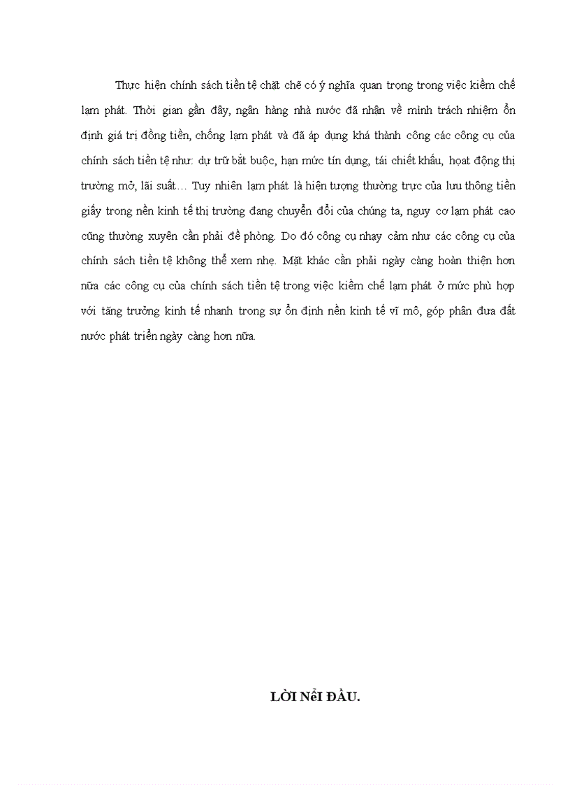 image for page Thực trạng việc sử dụng chính sách tiền tệ trong việc kiềm chế lạm phát ở việt nam trong những năm qua