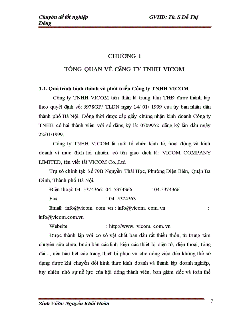 image for page Hoàn thiện cơ cấu tổ chức của Công ty TNHH VICOM