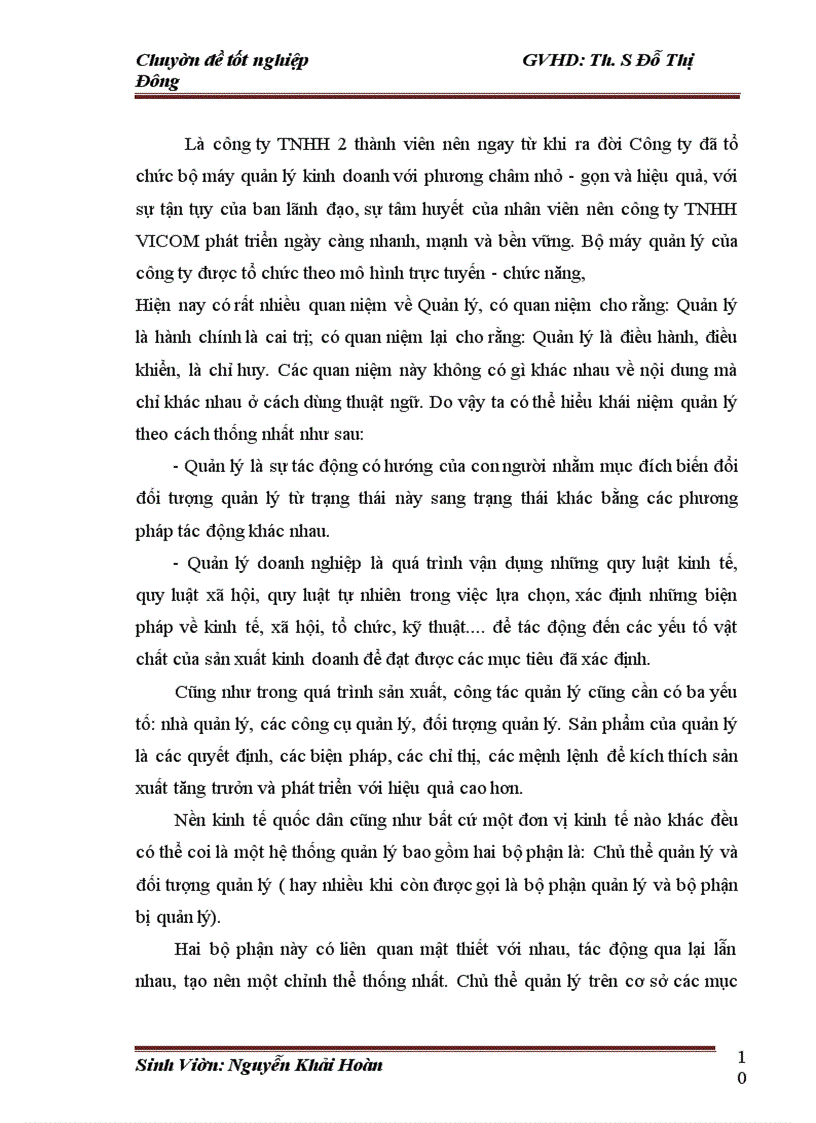 image for page Hoàn thiện cơ cấu tổ chức của Công ty TNHH VICOM