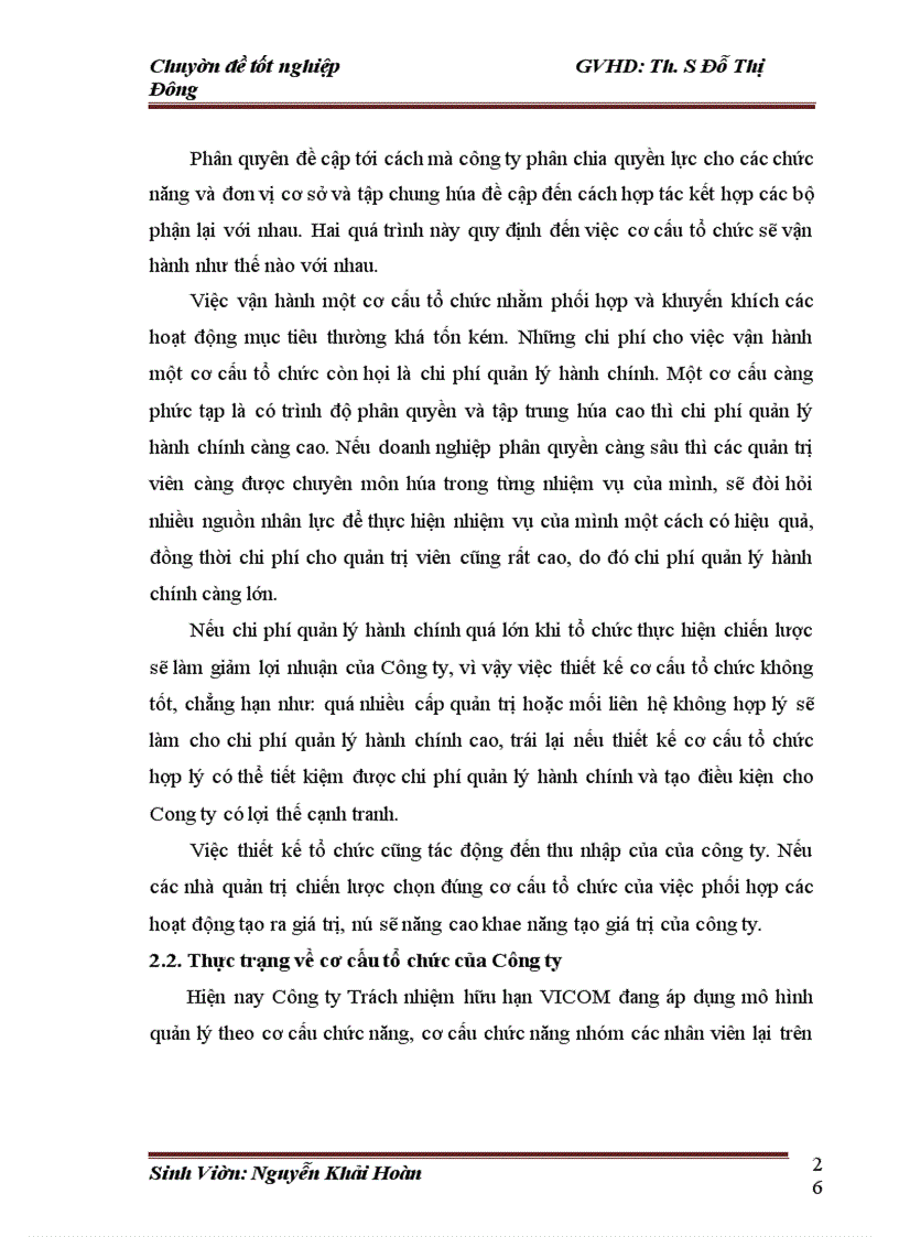 image for page Hoàn thiện cơ cấu tổ chức của Công ty TNHH VICOM