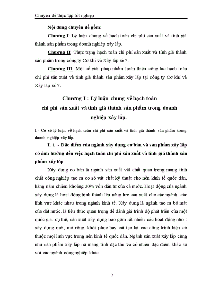 Hoàn thiện hạch tóan chi phí sản xuất và tính giá thành sản phẩm trong công ty Cơ khí và Xây lắp số 7