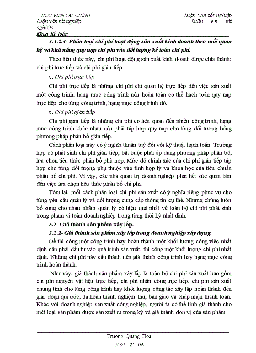 image for page Tổ chức công tác kế toán tập hợp chi phí và tính giá thành sản phẩm xây lắp tại công ty xây dựng 99
