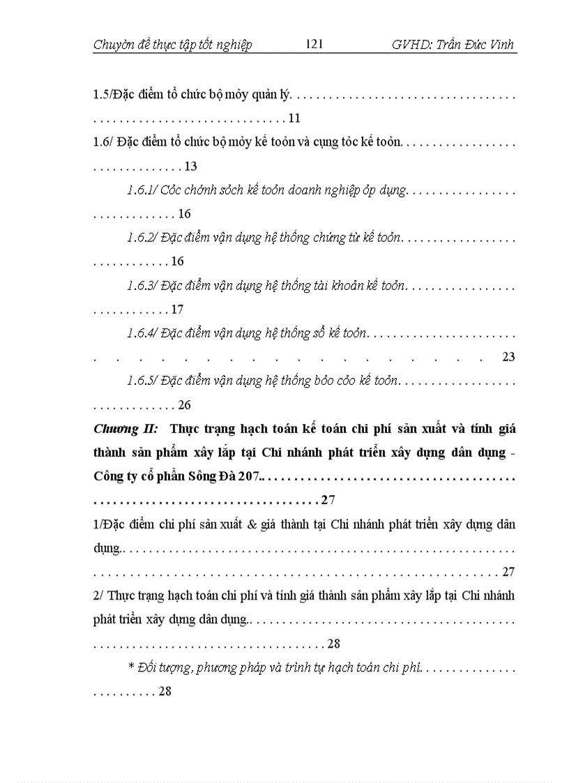 image for page Hoàn thiện hạch toán chi phí sản xuất và tính giá thành sản phẩm xây lắp tại Chi nhánh phát triển xây dựng dân dụng - Công ty cổ phần Sông Đà 207