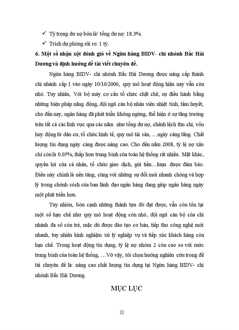 image for page Nâng cao chất lượng tín dụng tại Ngân hàng BIDV- chi nhánh Bắc Hải Dương