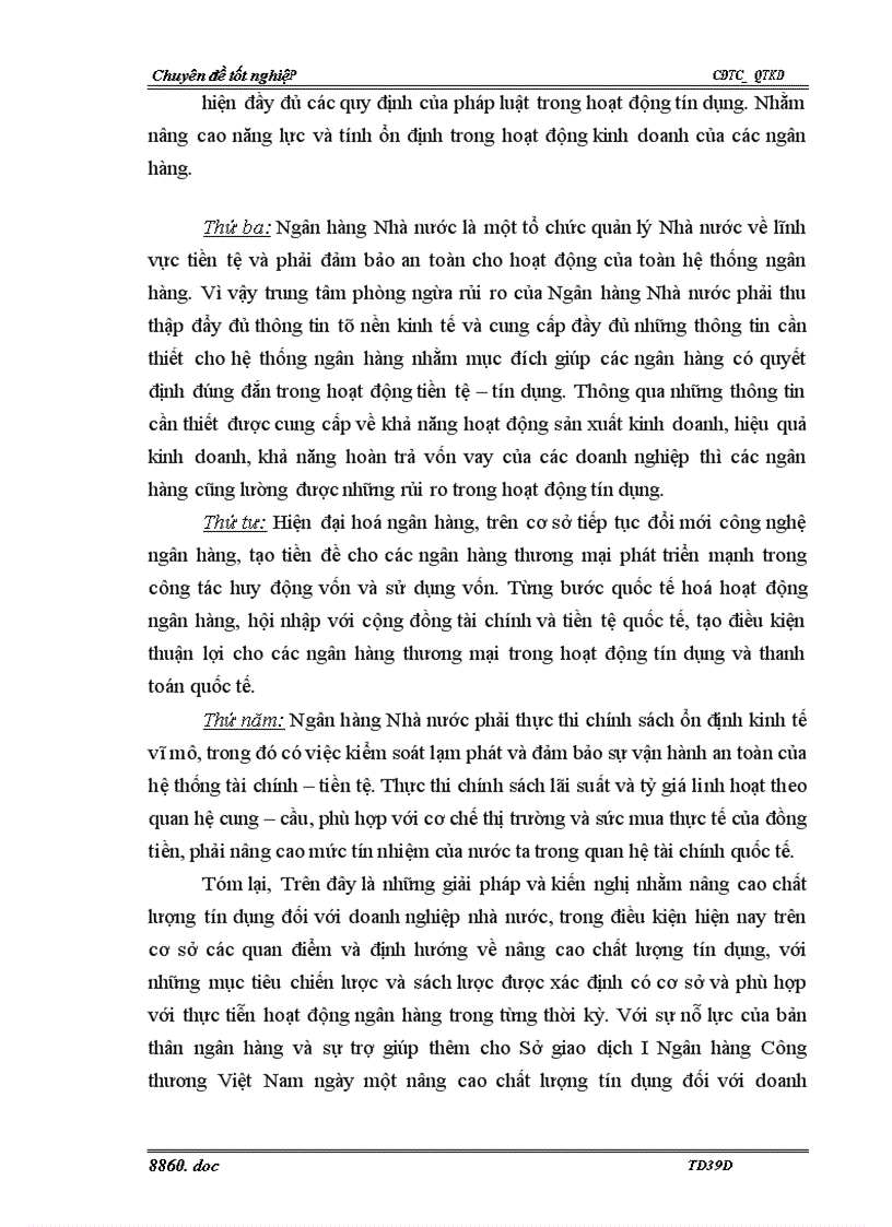 image for page Giải pháp nâng cao chất lượng tín dụng đối với doanh nghiệp nhà nước tại Sở giao dịch I Ngân hàng Công thương Việt Nam