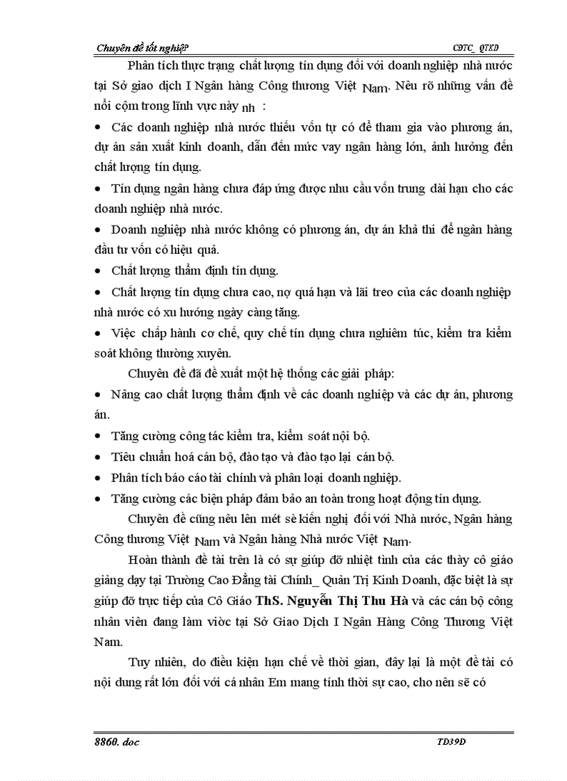 image for page Giải pháp nâng cao chất lượng tín dụng đối với doanh nghiệp nhà nước tại Sở giao dịch I Ngân hàng Công thương Việt Nam