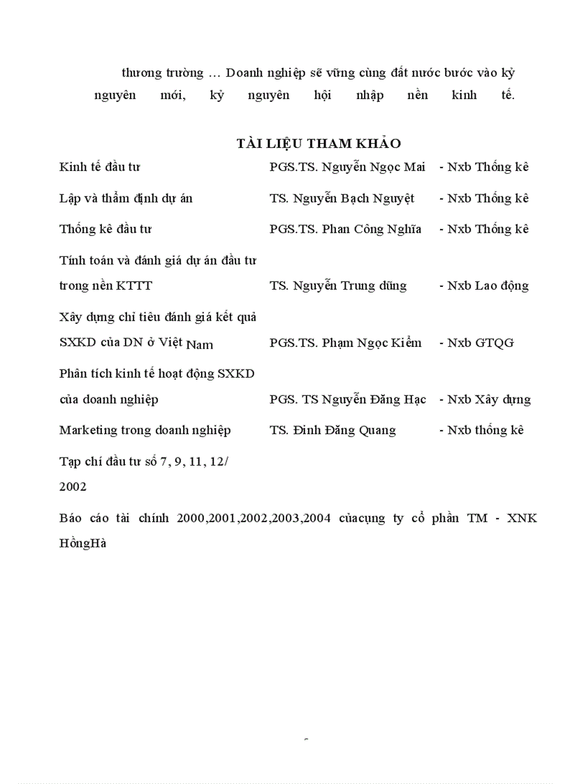 image for page Nâng cao hiệu quả hoạt động đầu tư phát triển tại công ty cổ phần Thương Mại - Xuất Nhập Khẩu Hồng Hà.