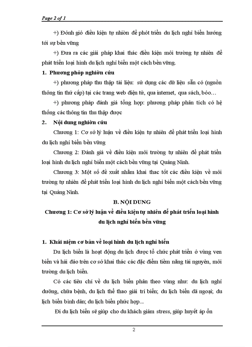 image for page Một số đề xuất nhằm khai thac tốt các điều kiện về môi trường tự nhiên để phát triển loại hình du lịch nghỉ biển một cách bền vững tại Quảng Ninh