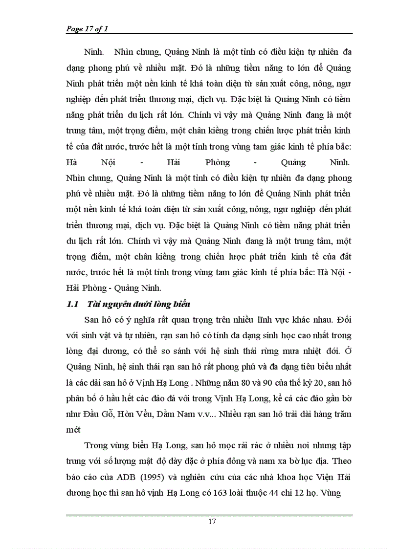 image for page Một số đề xuất nhằm khai thac tốt các điều kiện về môi trường tự nhiên để phát triển loại hình du lịch nghỉ biển một cách bền vững tại Quảng Ninh