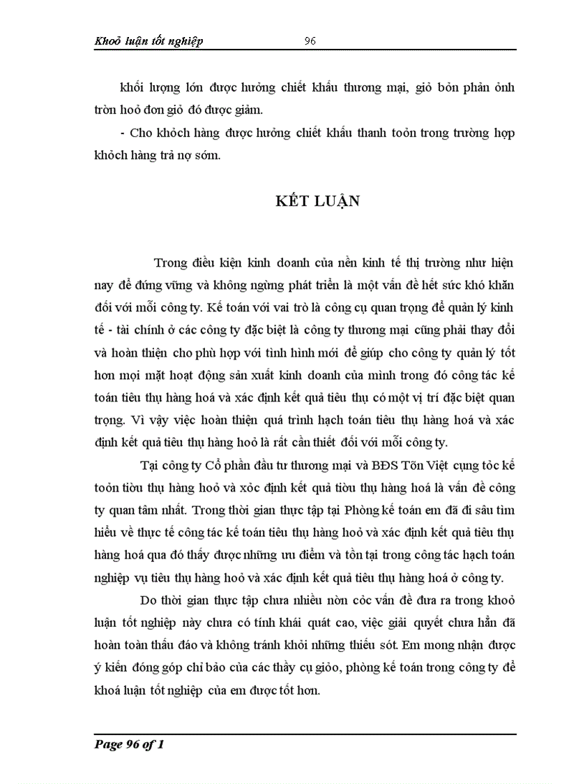 image for page Hoàn thiện kế toán tiêu thụ hàng hoá và xác định kết quả tiêu thụ hàng hoá trong công ty CP đầu tư thương mại và BĐS Tân Việt