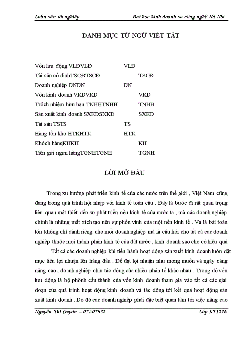 image for page Vốn lưu động và các biện pháp nhằm nâng cao hiệu quả sử dụng vốn lưu động tại công ty TNHH Đầu Tư TM và DV Quang Dũng
