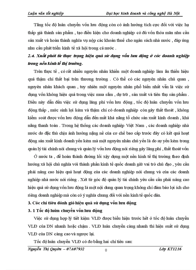 image for page Vốn lưu động và các biện pháp nhằm nâng cao hiệu quả sử dụng vốn lưu động tại công ty TNHH Đầu Tư TM và DV Quang Dũng