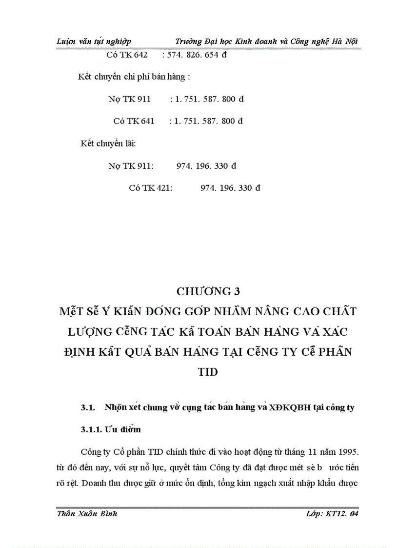 image for page Kế toán bán hàng và xác định kết quả bán hàng tại Công ty Cổ phần TID