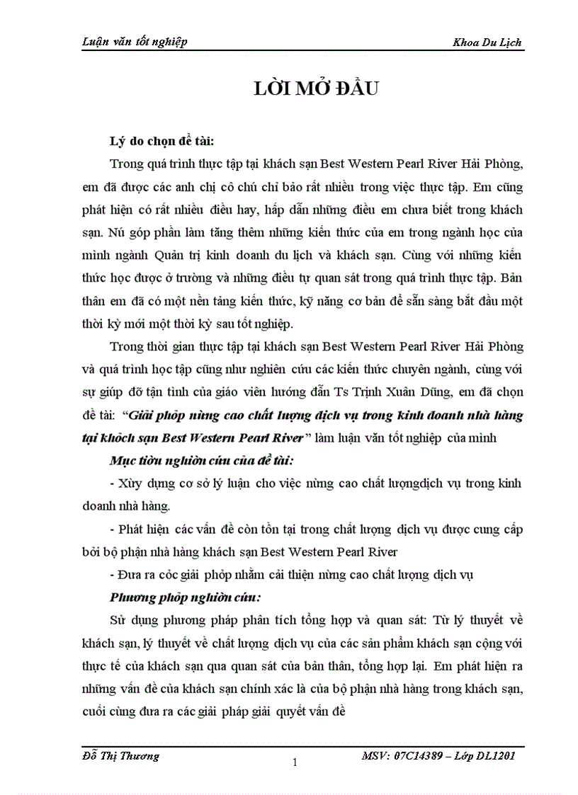 image for page Giải pháp nâng cao chất lượng dịch vụ trong kinh doanh nhà hàng tại khách sạn Best Western Pearl River