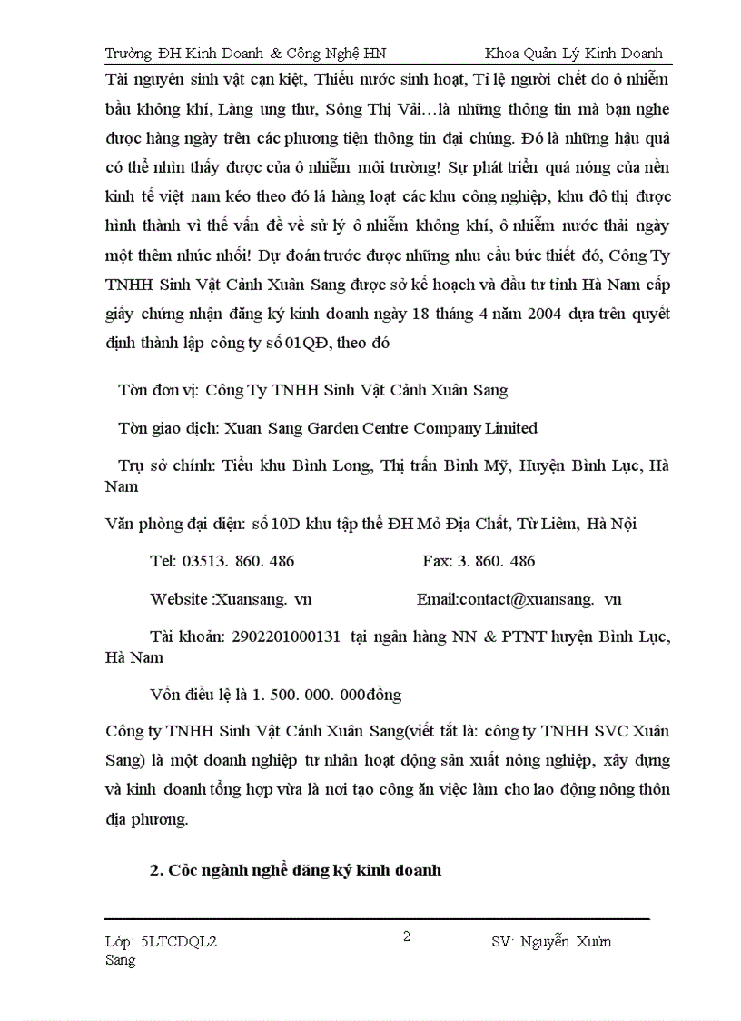image for page Khai thác và sử dụng lao động nông nhàn tại công ty TNHH Sinh Vật Cảnh Xuân Sang