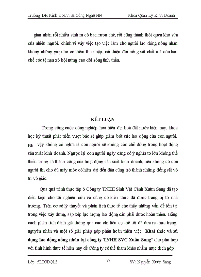 image for page Khai thác và sử dụng lao động nông nhàn tại công ty TNHH Sinh Vật Cảnh Xuân Sang