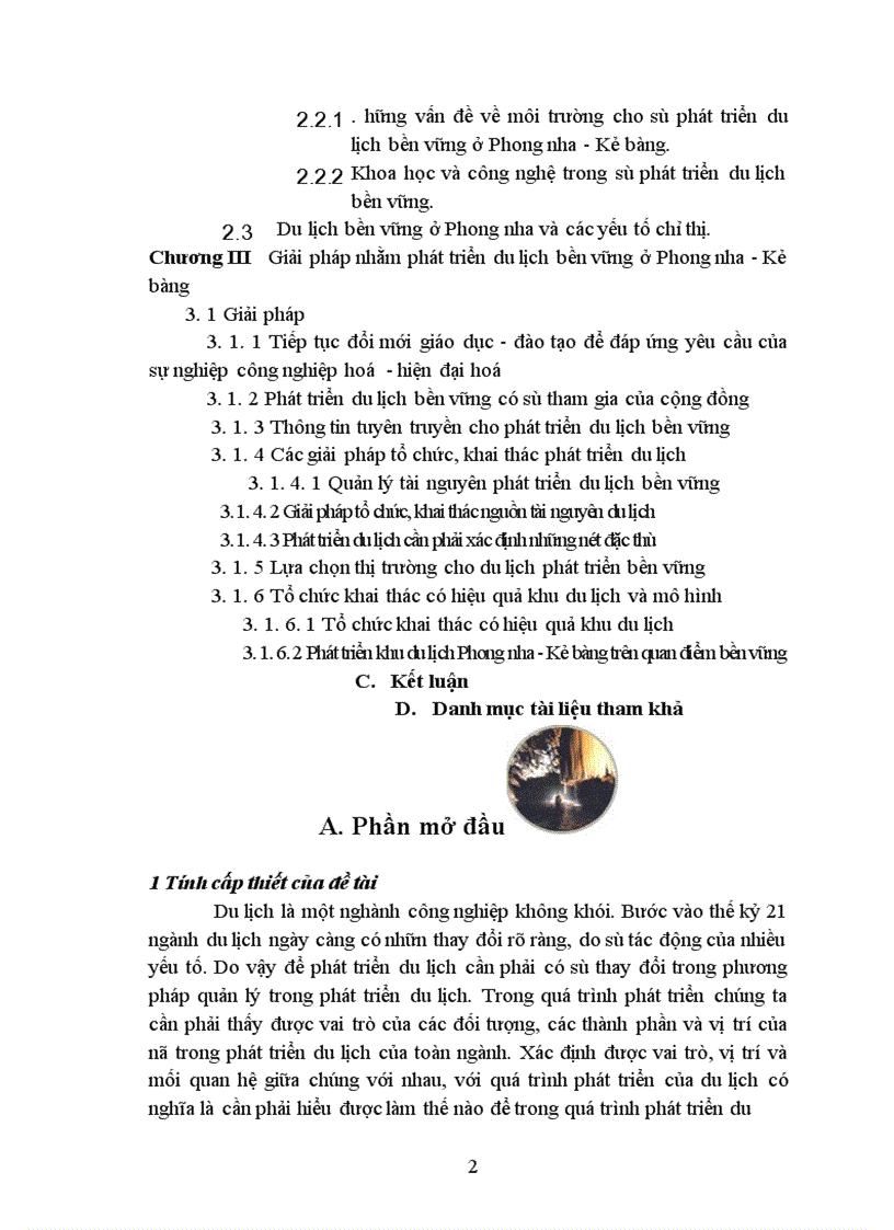 image for page Thực trạng và giải pháp nhằm phát triển du lịch bền vững ở Vườn quốc gia Phong nha-Kẻ bàng