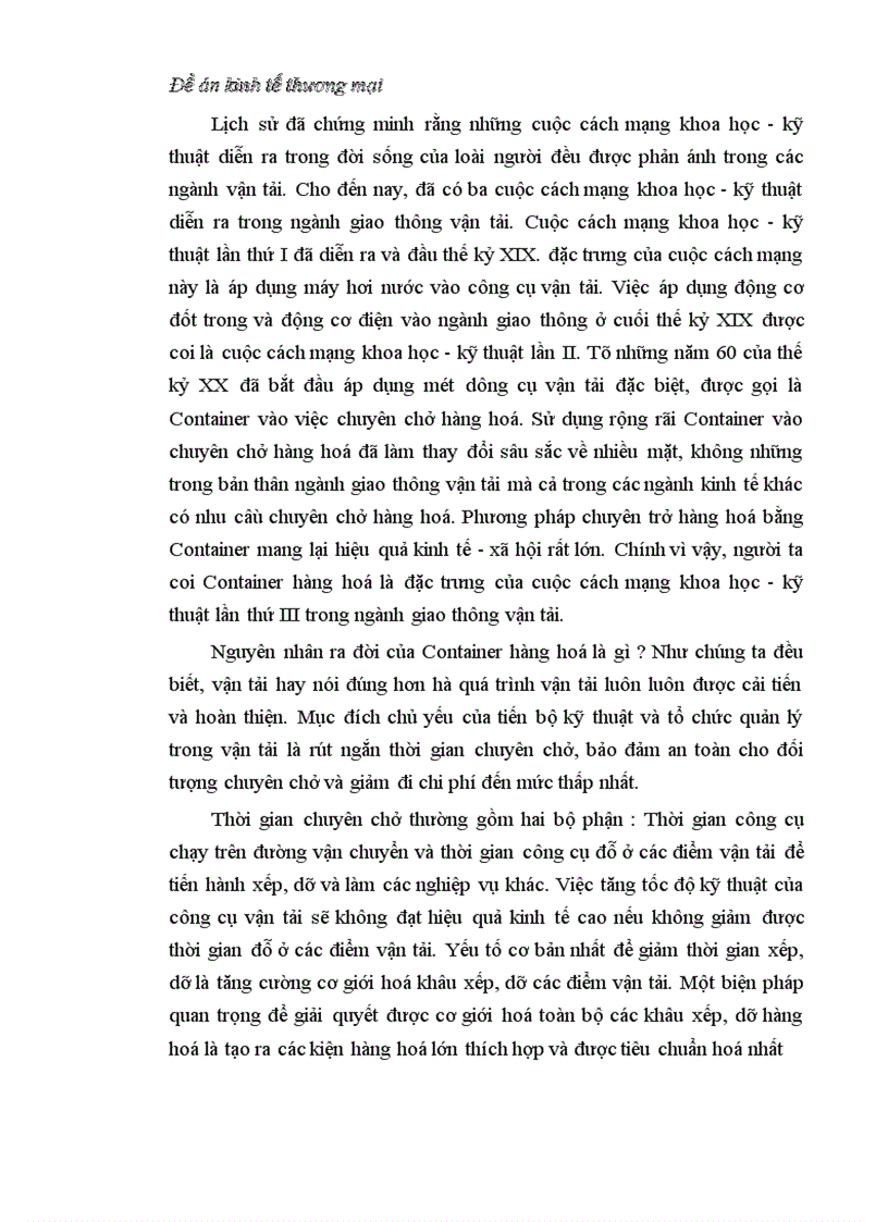 image for page Đề án kinh tế thương mại: Container hoá trong vận tải biển ở Việt Nam