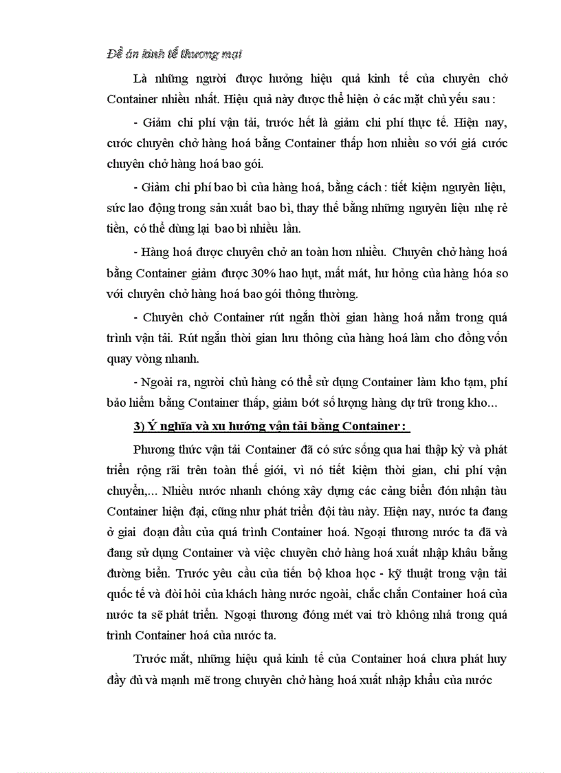 image for page Đề án kinh tế thương mại: Container hoá trong vận tải biển ở Việt Nam