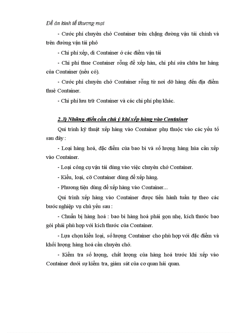 image for page Đề án kinh tế thương mại: Container hoá trong vận tải biển ở Việt Nam