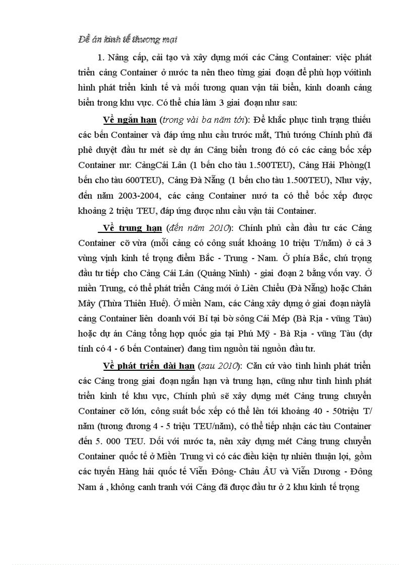 image for page Đề án kinh tế thương mại: Container hoá trong vận tải biển ở Việt Nam