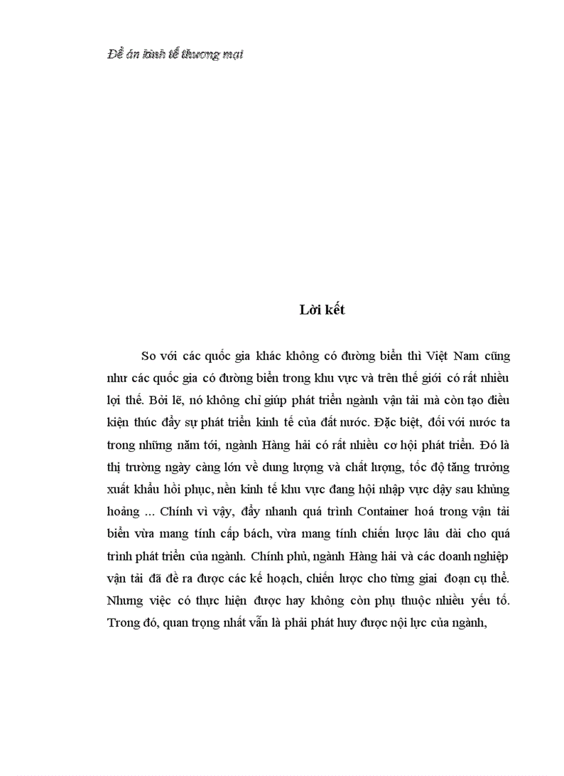image for page Đề án kinh tế thương mại: Container hoá trong vận tải biển ở Việt Nam