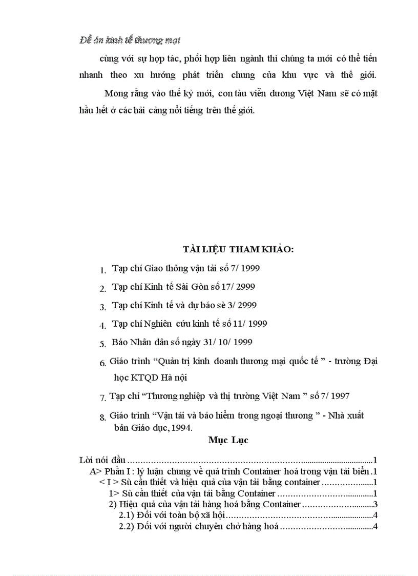image for page Đề án kinh tế thương mại: Container hoá trong vận tải biển ở Việt Nam