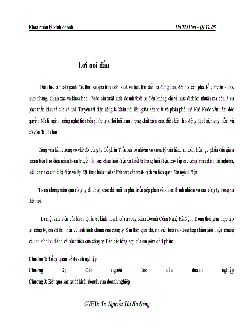 image for page Báo cáo về Công ty Cổ Phần Tuấn Ân