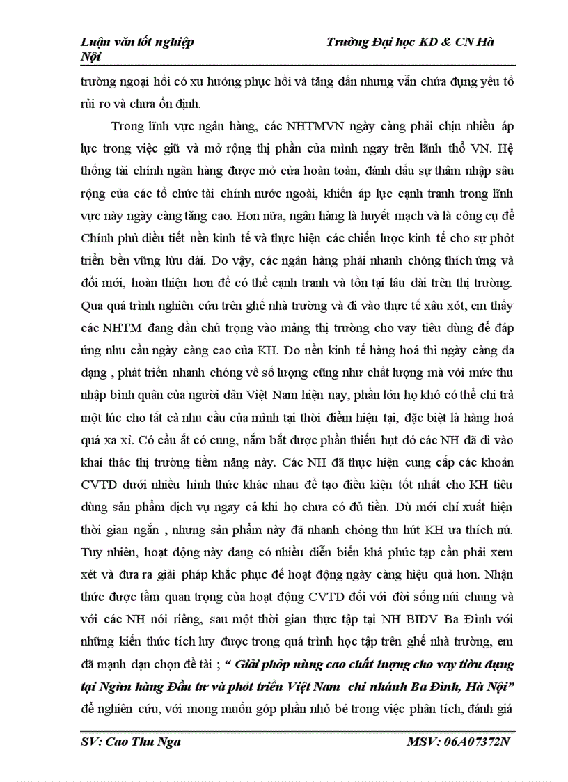 image for page Giải pháp nâng cao chất lượng cho vay tiêu dùng tại Ngân hàng Đầu tư và phát triển Việt Nam chi nhánh Ba Đình, Hà Nội