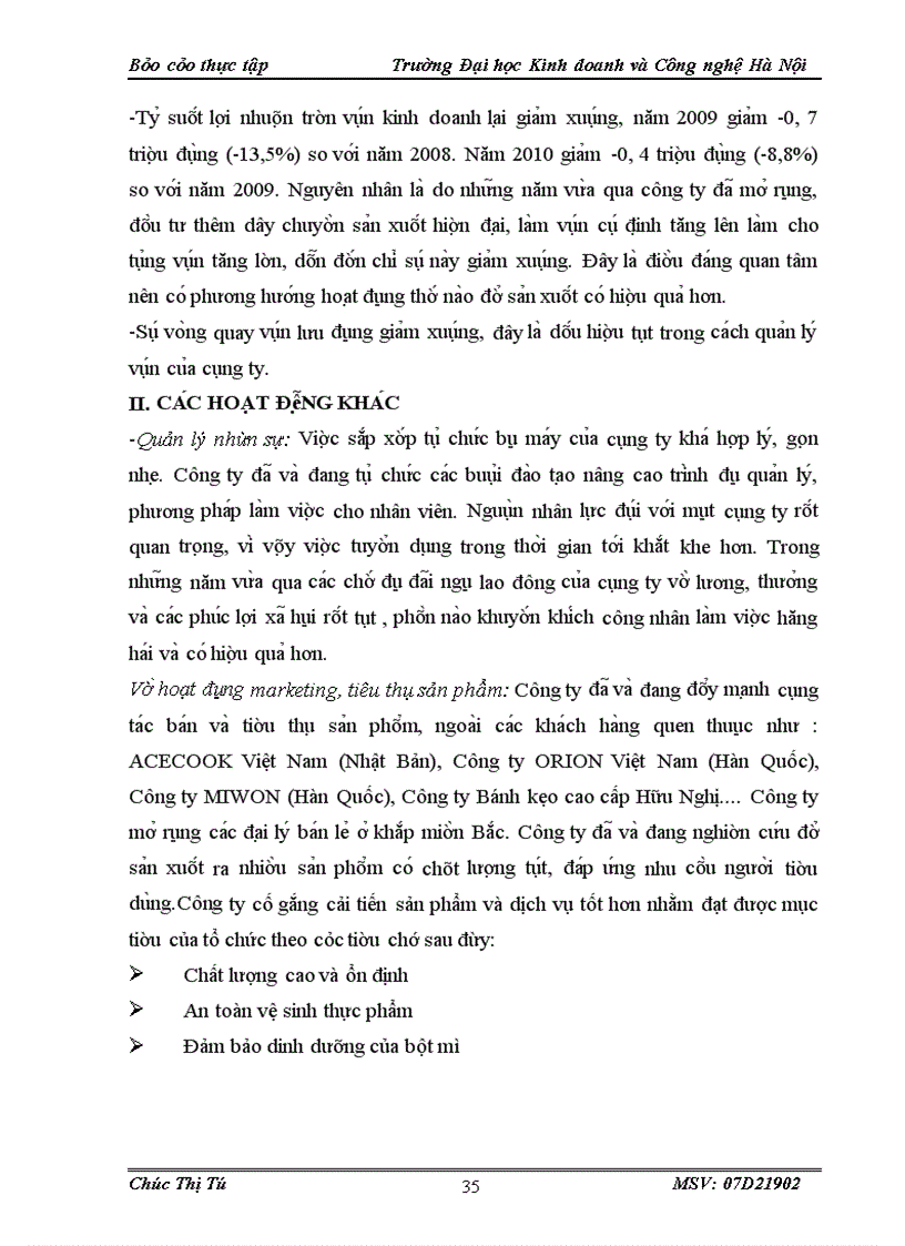 image for page Báo cáo về công ty cổ phần tiến hưng.