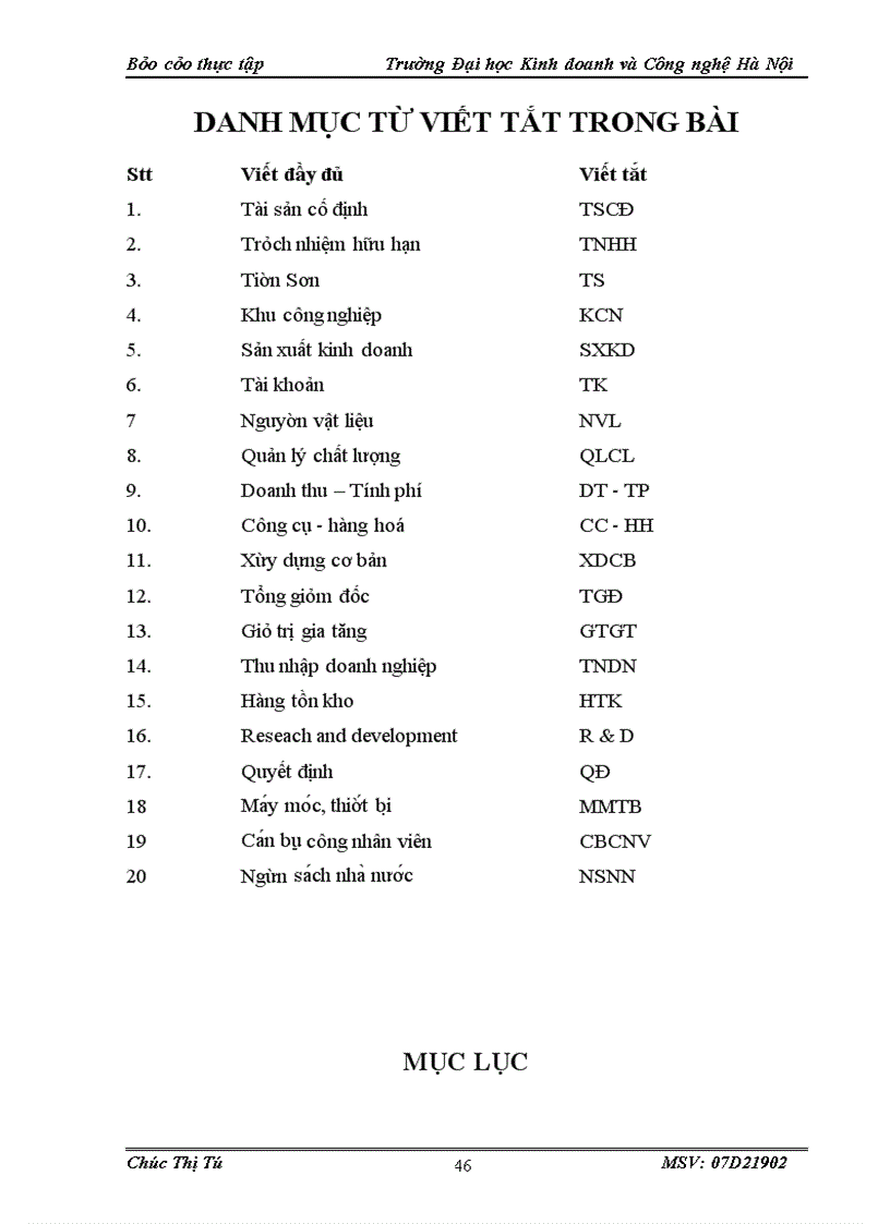 image for page Báo cáo về công ty cổ phần tiến hưng.