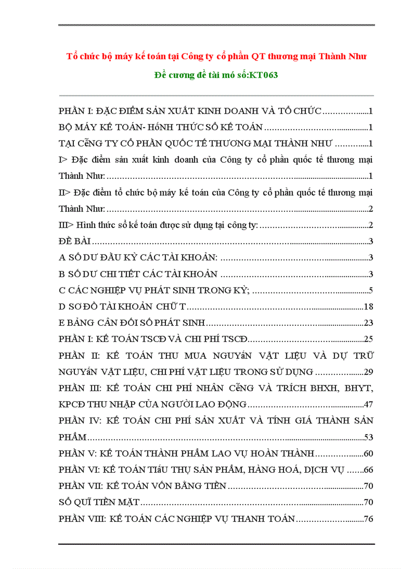 image for page Tổ chức bộ máy kế toán tại Công ty cổ phần QT thương mại Thành Như