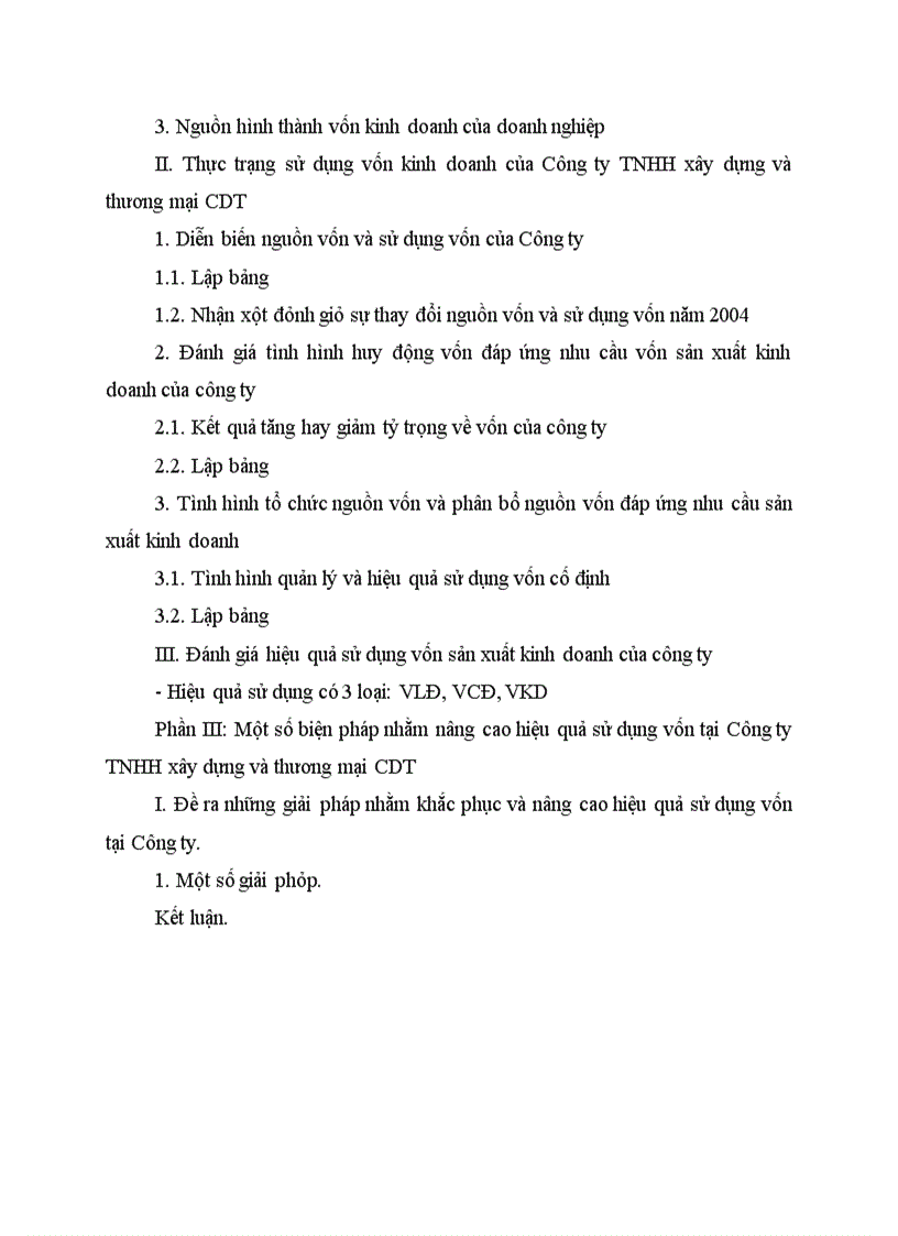 image for page Công tác quản lý vốn tại Công ty TNHH xây dựng và thương mại CDT