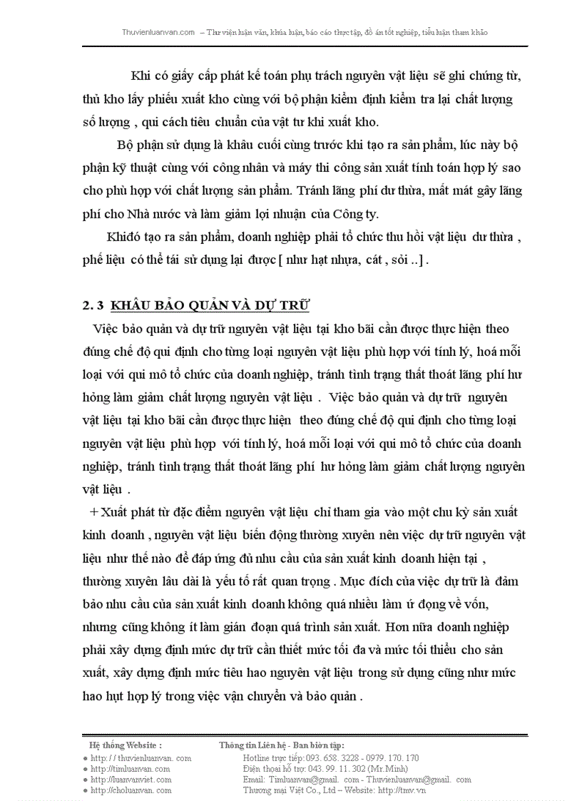 image for page Công tác quản lý nguyên vật liệu ở Công ty quản lý và sửa chữa đường bộ 240