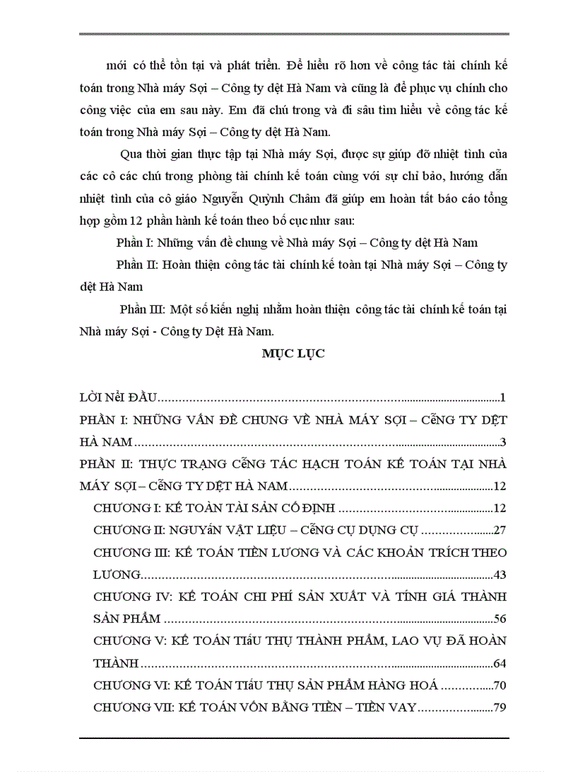 image for page Hoàn thiện công tác tài chính kế toàn tại Nhà máy Sợi – Công ty dệt Hà Nam