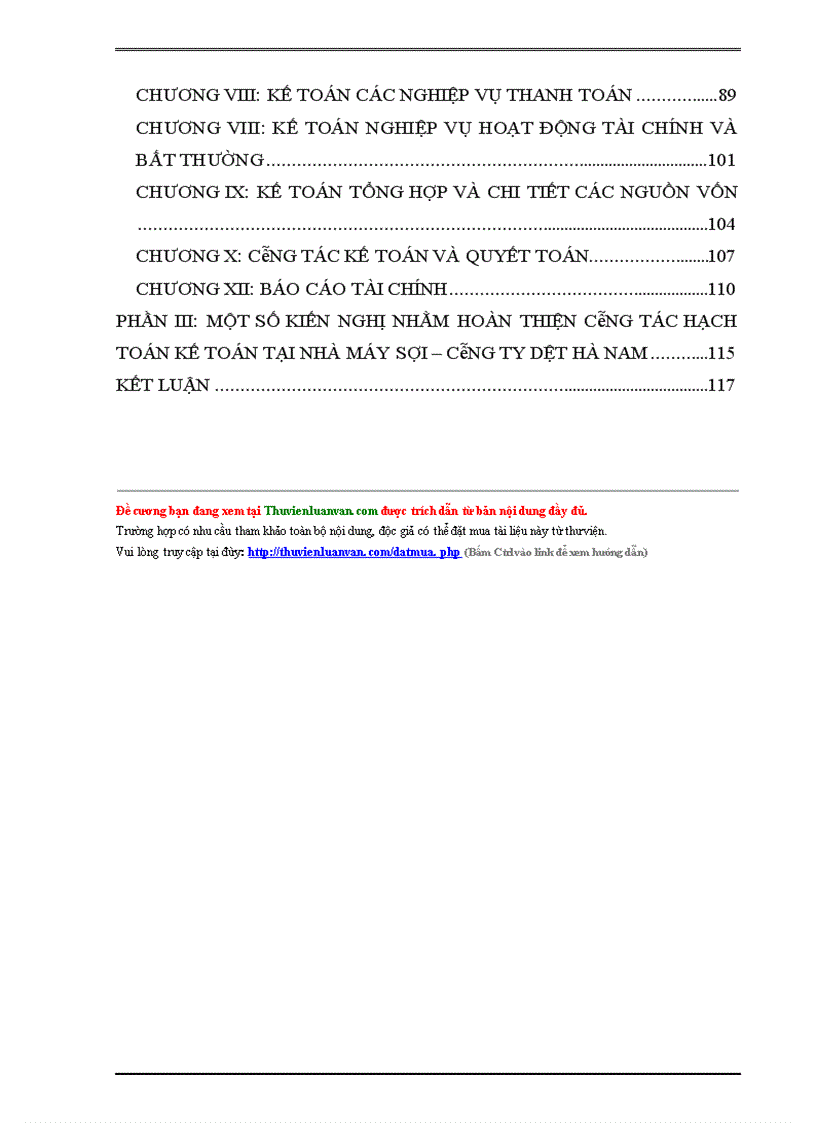 image for page Hoàn thiện công tác tài chính kế toàn tại Nhà máy Sợi – Công ty dệt Hà Nam