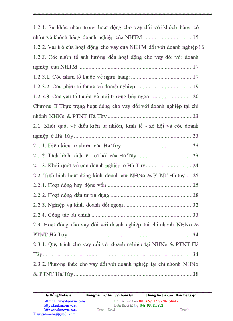 image for page Đẩy mạnh hoạt động cho vay đối với doanh nghiệp tại chi nhánh NHNo&PTNT Hà Tây