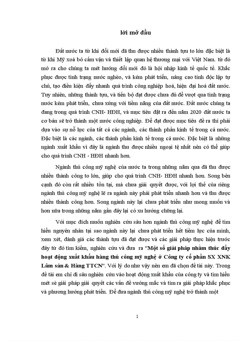 image for page Một số giải pháp nhằm thúc đẩy hoạt động xuất khẩu hàng thủ công mỹ nghệ ở Công ty cổ phần SX XNK Lâm sản & Hàng TTCN -