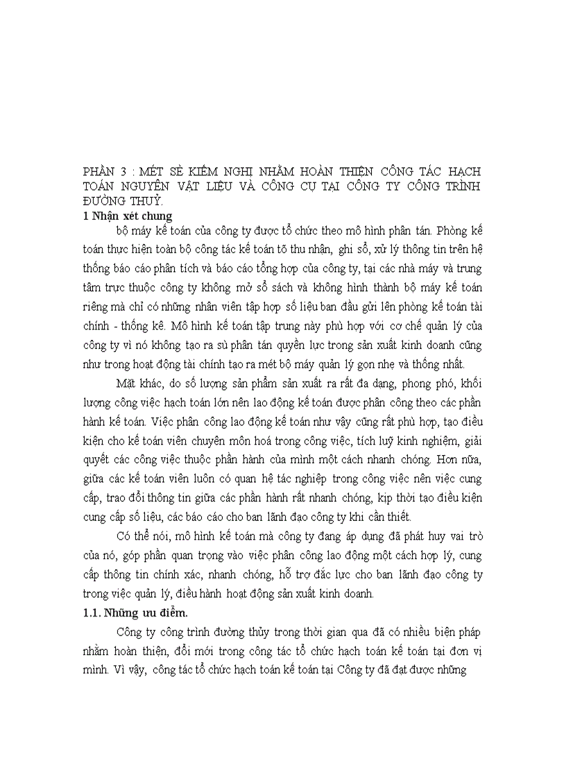 image for page Hạch toán nguyên vật liệu và công cụ dụng cụ tại Công ty công trình đường thuỷ