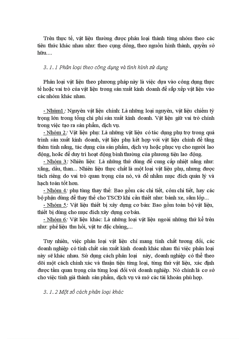 image for page Việc hạch toán chi tiết đối với vật liệu